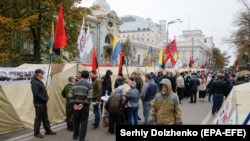 Учасники акції протесту біля Верховної Ради, 20 жовтня 2017 року