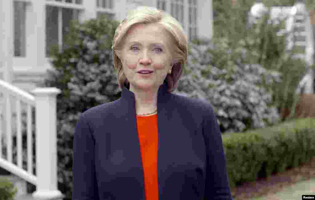 A screen grab from Clinton&#39;s video launching her bid for the 2016 Democratic presidential nomination, in which she cast herself as a representative of ordinary Americans. She is considered to be a frontrunner for the nomination.
