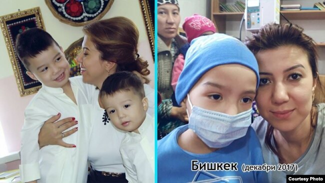 Дилноза Каримова с Диёрбеком до и после болезни