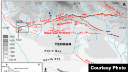 Map of fault lines around Tehran - Journal of Geophysical Research Atmospheres