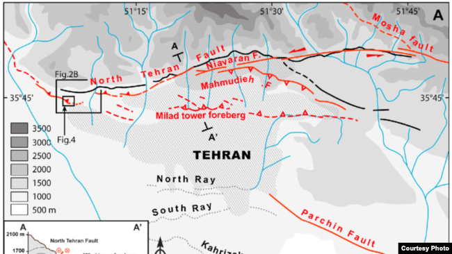 Map of fault lines around Tehran - Journal of Geophysical Research Atmospheres