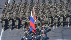 Armenia - Russian soldiers march in an Armenian military parade in Yerevan, 21Sep2016.