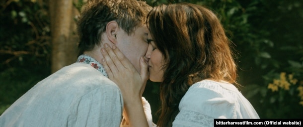 Max Irons and Samantha Barks in Bitter Harvest. "It in some ways pays homage to Doctor Zhivago. The love story is up front, the Holodomor in the background," says director George Mendeluk.
