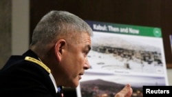 U.S. Army General John Campbell, the commander of the International Security Assistance Force, U.S. Forces-Afghanistan, appears before the Senate Armed Services Committee on Capitol Hill in Washington on February 12. 