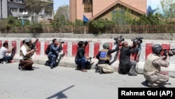 تصویر آرشیف : شماری از خبرنگاران در کابل 