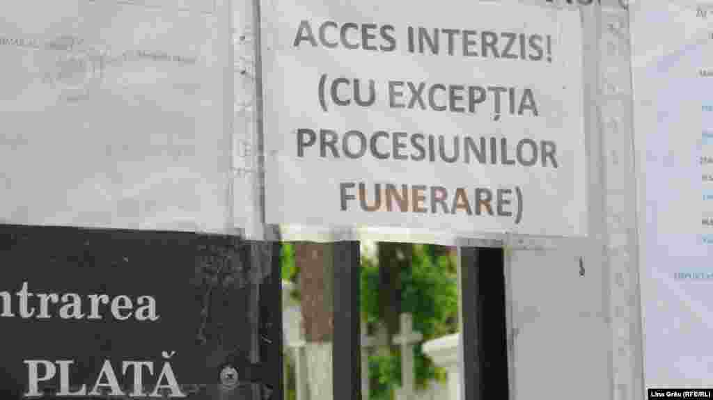 Cimitirul Armenesc din Chișinău este închis pentru vizitatori. Autoritățile au interzis vizitarea cimitirelor de Paștele Blajinilor, din cauza epidemiei de coronavirus.