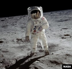 Базз Олдрин на Луне. 20 июля 1969 года