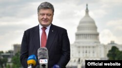 Ukrainian President Petro Poroshenko speaks at a press conference in Washington on June 21.