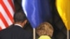 German Chancellor Angela Merkel and U.S. President Barack Obama at a joint press conference in Dresden on June 5