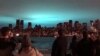 A bright blue light bathed New York City after a transformer explosion at an electric power station in the borough of Queens. (Melissa Coffey/via Reuters)