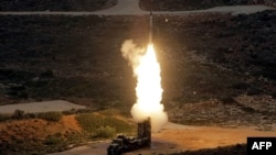 Greece -- An S-300 PMU-1 anti-aircraft missile launches during a Greek army military exercise near Chania on the island of Crete, December 13, 2013