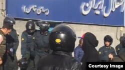 Riot police outside the offices of Esteghlal football club in Tehran. December 9, 2019