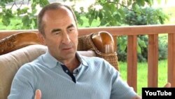 Armenia - A screenshot of former President Robert Kocharian's interview with Nagorno-Karabakh television, 31Aug2011.