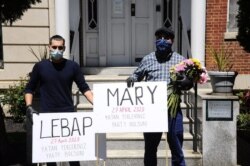 Activists show their support for the residents of Lebap and Mary in Washington, D.C.
