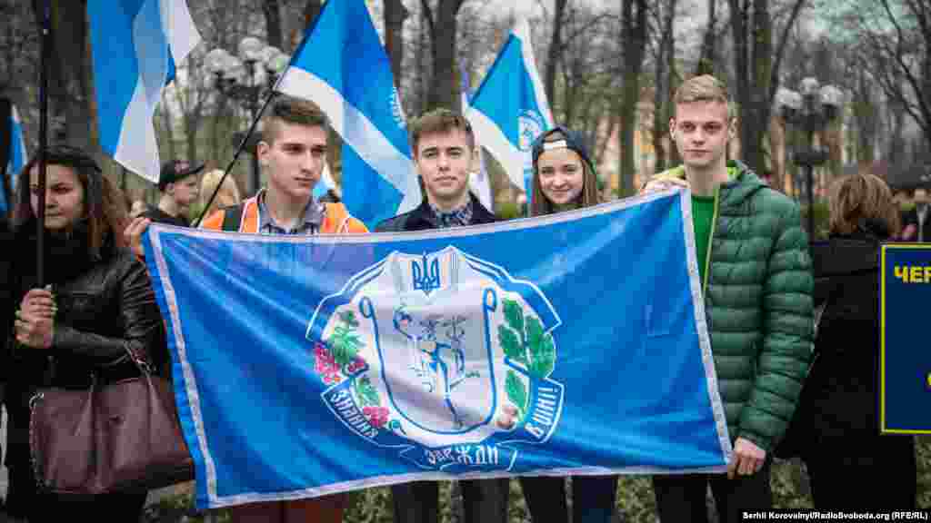 Студенты Киевского университета на митинге протеста