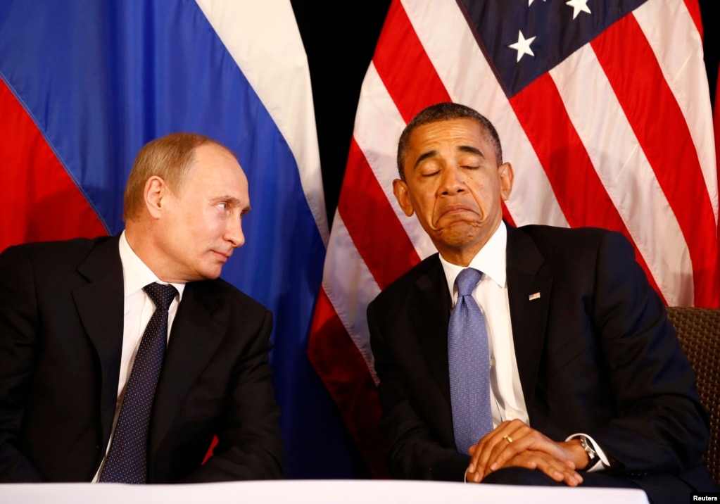 Presidenti amerikan, Barack Obama (djathtas) dhe Putini, në Los Kabos, Meksikë, më 18 qershor 2012.
