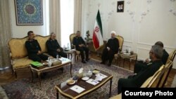 Iran President Hassan Rouhani Meets IRGC Commanders in Tehran, July 24, 2017