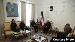 Iran President Hassan Rouhani meets IRGC commanders in Tehran, to mend fences, July 24, 2017