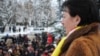 Алла Джиоева на митинге в её поддержку. Цхинвали, 1.12.2011