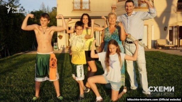 Віталій Кличко із сім’єю на подвір’ї будинку за адресою 2055 Stradella RD Los Angeles