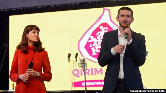 Алим Алиев на литературном конкурсе «Крымский инжир» в Киеве, 13 декабря 2019 года