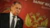 Russian Foreign Minister Sergei Lavrov at a news conference in Sarajevo on December 14