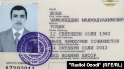 Копия паспорта Джамолиддина Шоева