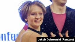 Катерина Тихонова на соревнованиях по акробатическому рок-н-роллу, Польша, апрель 2014 года