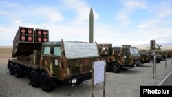 Armenia - Missile systems put on display at an Armenian military facility near Yerevan, 8Oct2013.