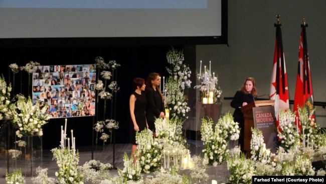 A gathering in Toronto university, in solidarity with the victims of Plane Crash in Iran, on January 13, 2020.