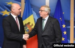 Premierul Pavel Filip la întrevederea cu Jean-Claude Juncker la Bruxelles