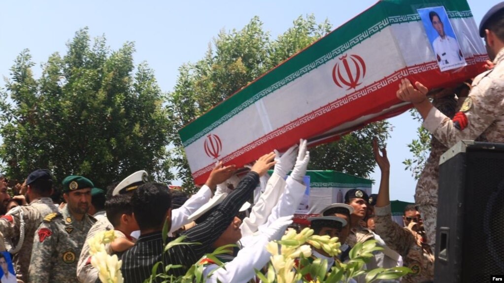 Iran holds funeral for 19 sailors killed in "friendly fire" during a naval excercise in the Gulf of Oman on May 11. May 12, 2020