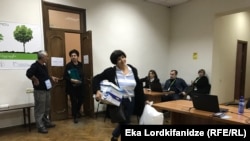 Election officials work in the Batumi region of Georgia.