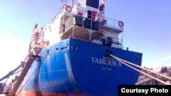 The Georgian-flagged Vasilios N cargo ship has been docked in Valletta, Malta, for three months.