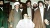 Ayatollah Rouhollah Khomeni with leaders of the Islamic Republic in the 1980s. Ali Khamenei standing behind him.