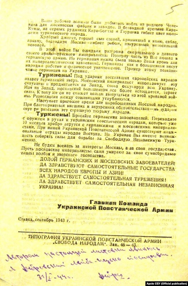 Документи з архіву СБУ