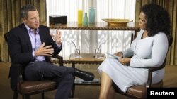 Disgraced American cyclist Lance Armstrong appears in a promotional image ahead of the broadcast of his interview with Oprah Winfrey on January 17.