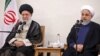 Iranian Supreme Leader Ayatollah Ali Khamenei and President Hassan Rouhani attend a cabinet meeting in Tehran, August 21, 2019