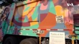 United States - Misha Tyutyunik, an artist born in Kyiv, paints murals in New York, as well as a garbage truck - Ukraine / Ukrainian - screen grab VOA