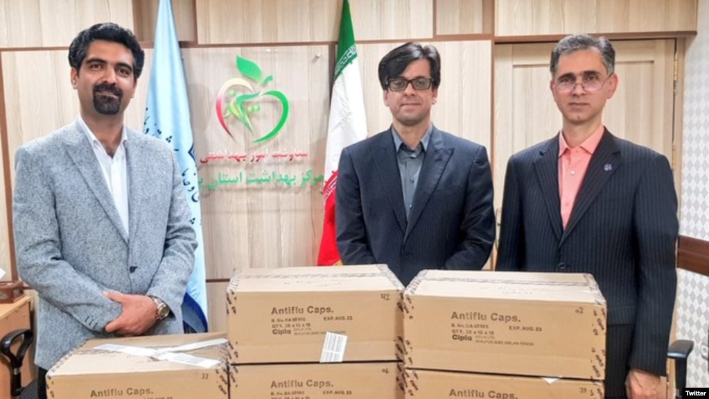 Zoroastrian Parsis from India brought medical supplies for Iran to fight coronavirus. A leader of Iran's Zoroastrian community, Sepanta Niknam (L) March 25, 2020