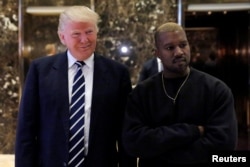 Канье Уэст с Дональдом Трампом во время первого срока нынешнего американского президента, 13 декабря 2016 года