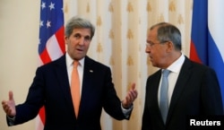 U.S. Secretary of State John Kerry and Russian Foreign Minister Sergei Lavrov meet in Moscow on July 15.