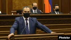 Armenia -- Prosecutor-General Artur Davtian urges lawmakers to allow the arrest and prosecution of opposition leader Gagik Tsarukian, Yerevan, June 16, 2020.