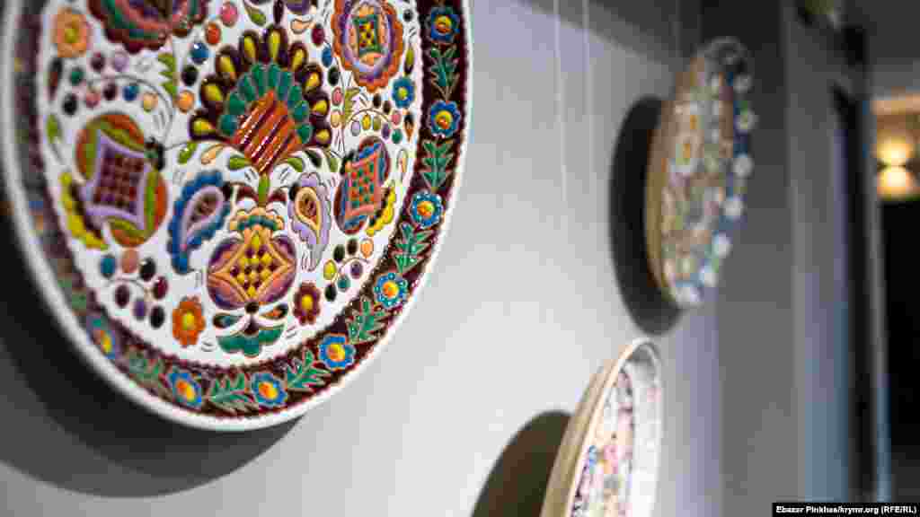 Ornek plates on display at an exhibition in 2018.&nbsp;Since the 1990s, efforts have been made to safeguard the meaning of the art form, with more than 30 research expeditions sent to Crimea to interview elderly people about ornek symbology.&nbsp;