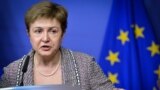 Kristalina Gheorghieva la o conferință de presă la Bruxelles