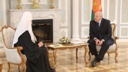 Аляксандар Лукашэнка сустрэўся з Патрыярхам Маскоўскім і Ўсяе Русі Кірылам. Менск, 15 кастрычніка 2018 году