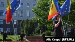 Lidera PAS, Maia Sandu la protestul anti-guvernamental, Chișinău, 17 septembrie 2017 