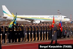 Самолет Airbus A321 президента Казахстана Касым-Жомарта Токаева после посадки в Москве. 2019 год.