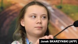 Грета Тунберг БМТнинг иқлим ўзгариши конференциясида. 2018 йил, 4 декабрь. Польша.