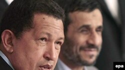 Iranian President Mahmud Ahmadinejad (right) with his Venezuelan "buddy," Hugo Chavez